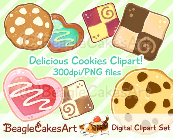 Cookie instant download sweets. Hearts clipart food