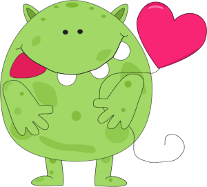 clipart hearts monster