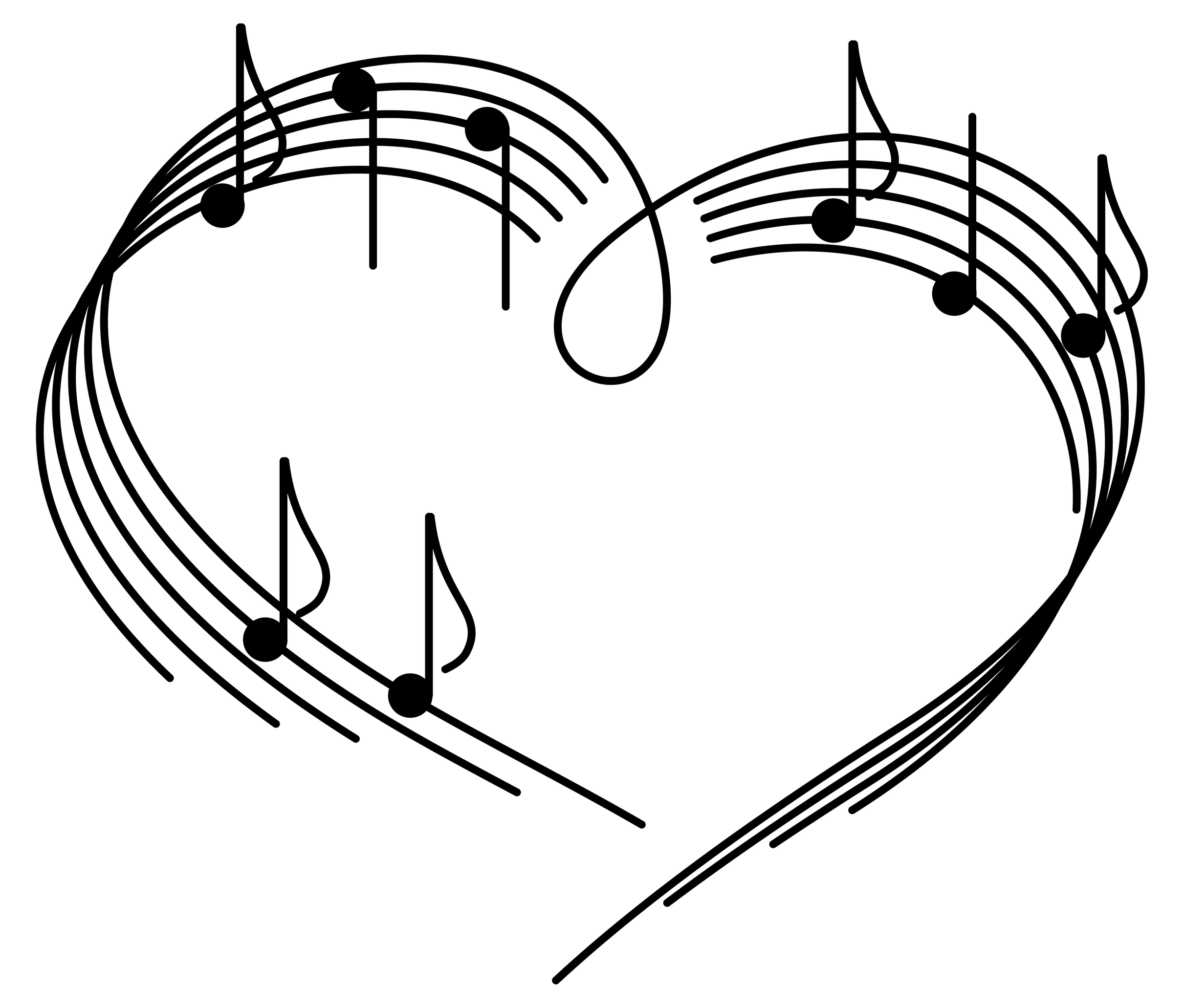 clipart hearts music