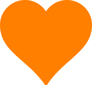 heart clipart orange