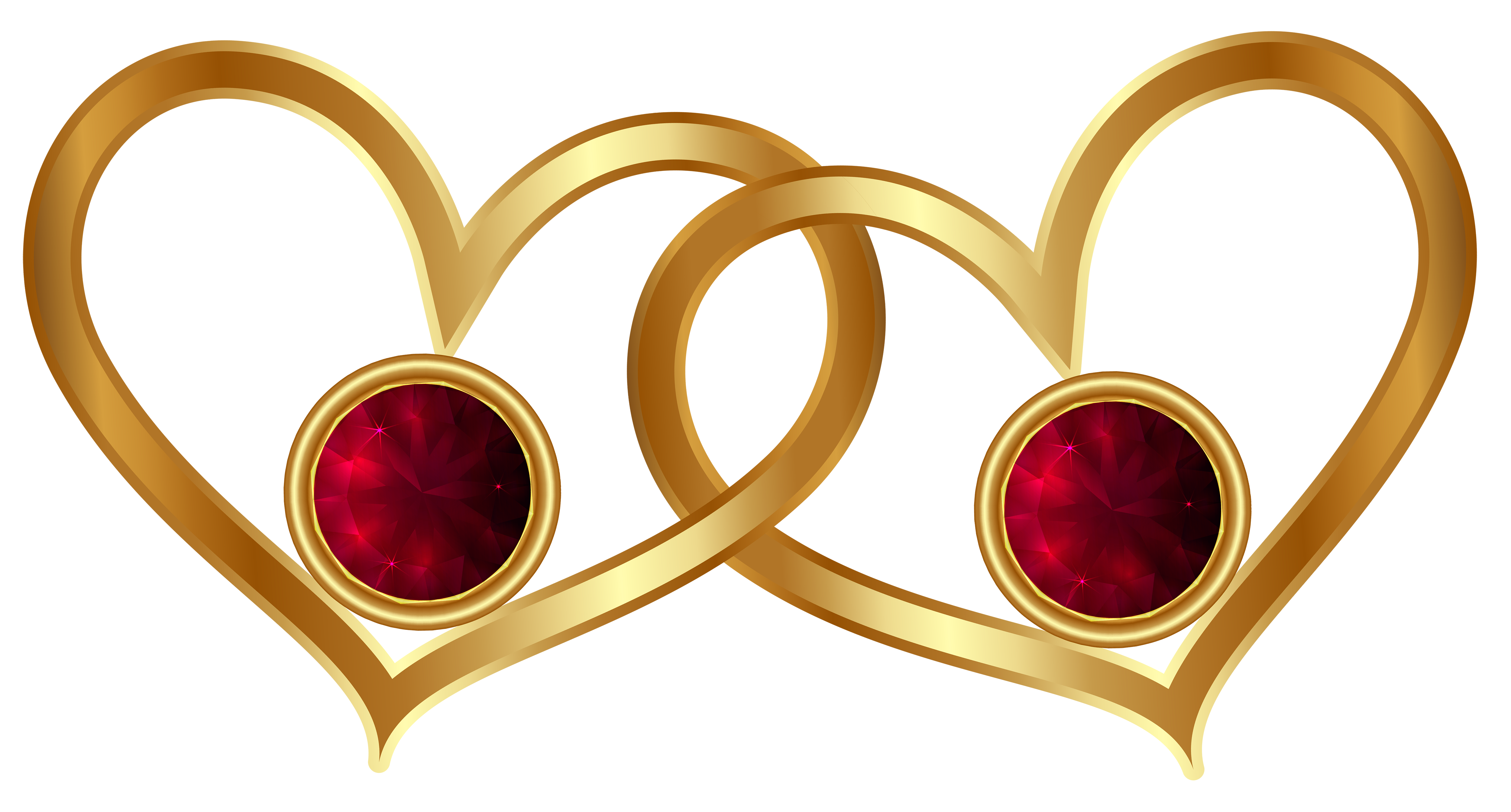 Gold hearts png. Golden with red diamonds