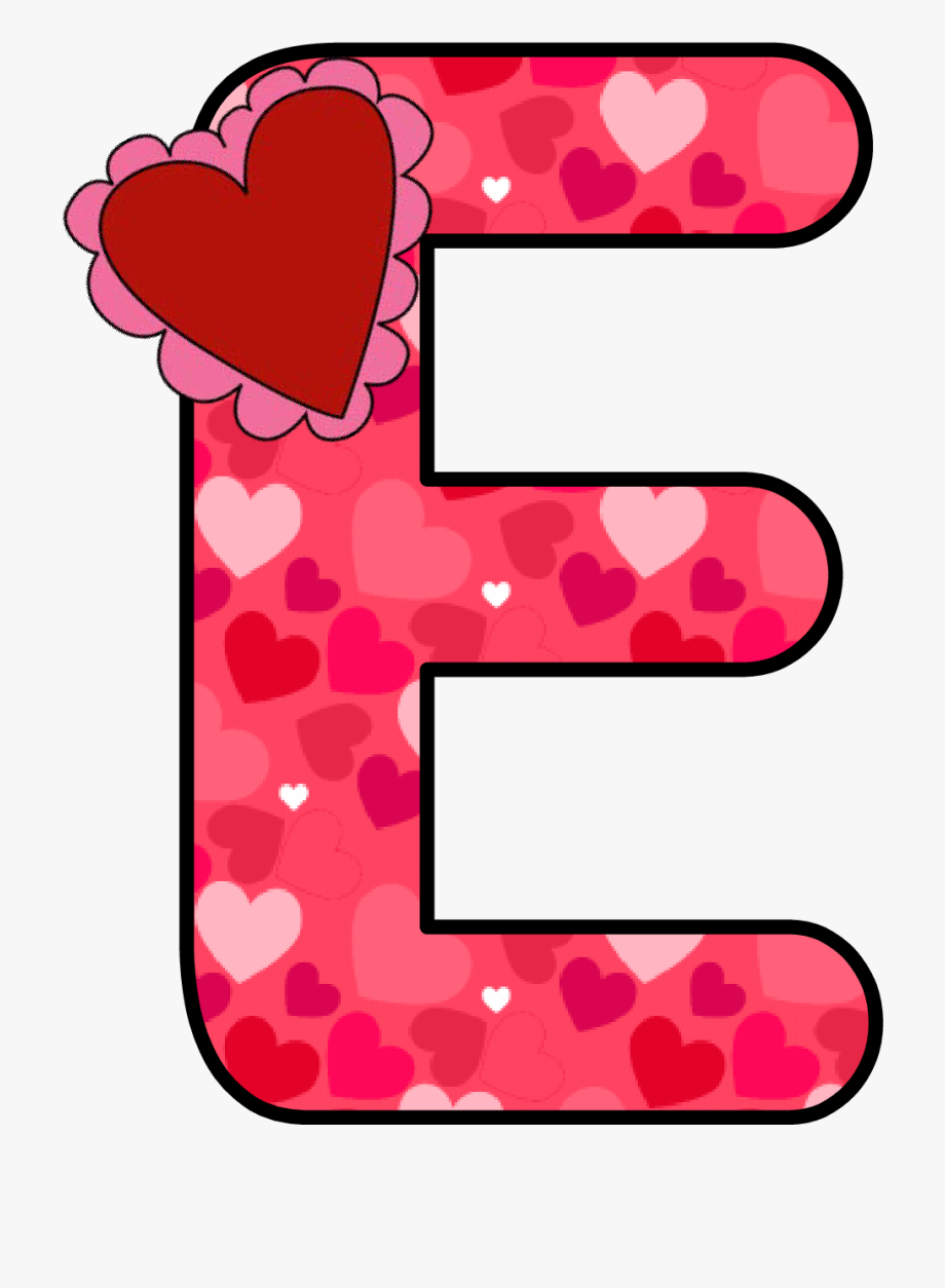 Letras decoradas con corazones. Clipart hearts script