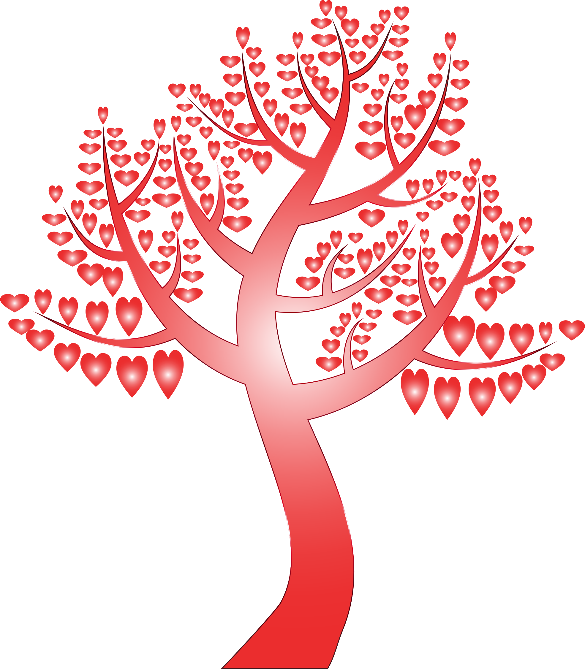 clipart hearts tree