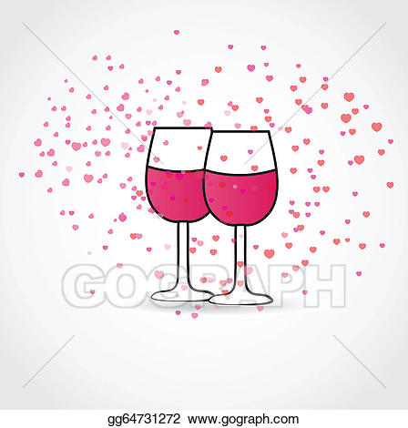 clipart hearts wine