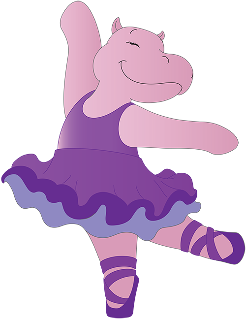 clipart hippo ballerina