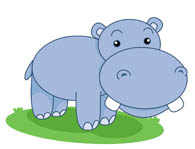 clipart hippo big tooth