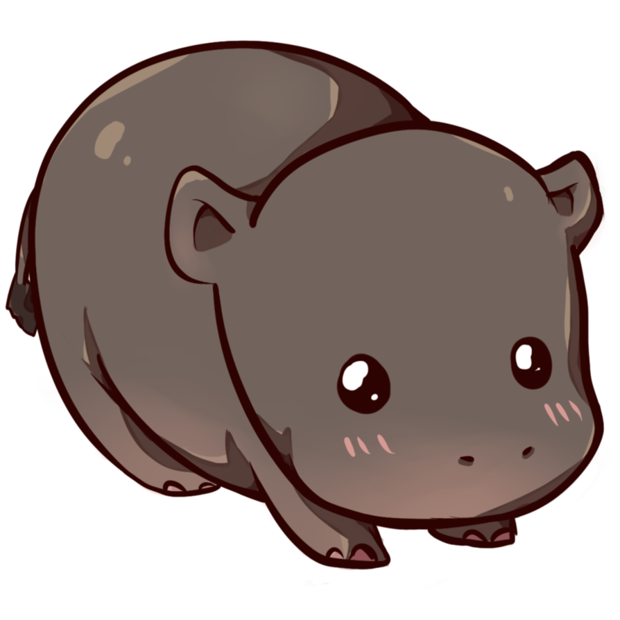 clipart hippo brown