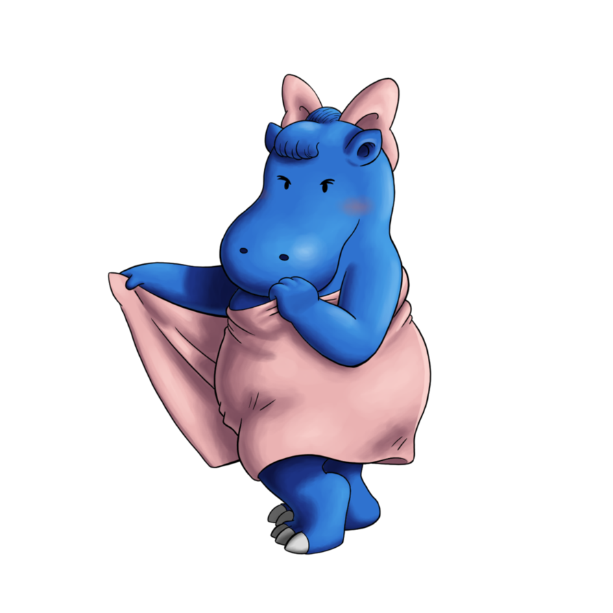 clipart hippo character