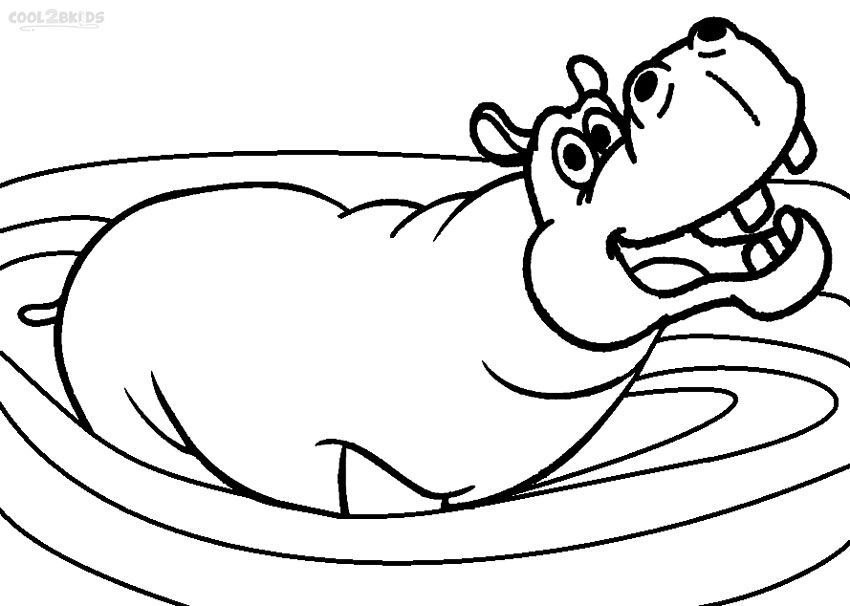 clipart hippo coloring