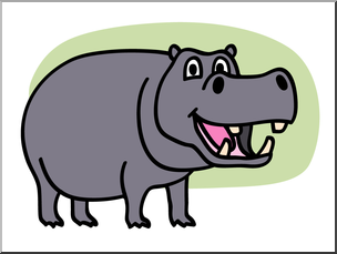 clipart hippo colour
