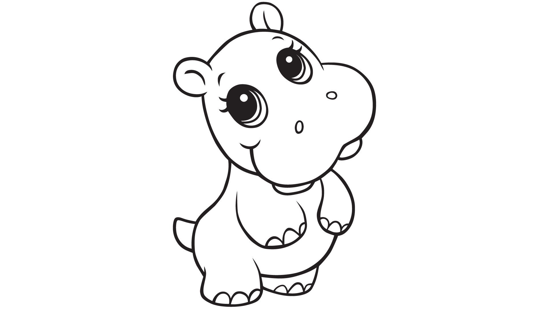 hippopotamus clipart coloring