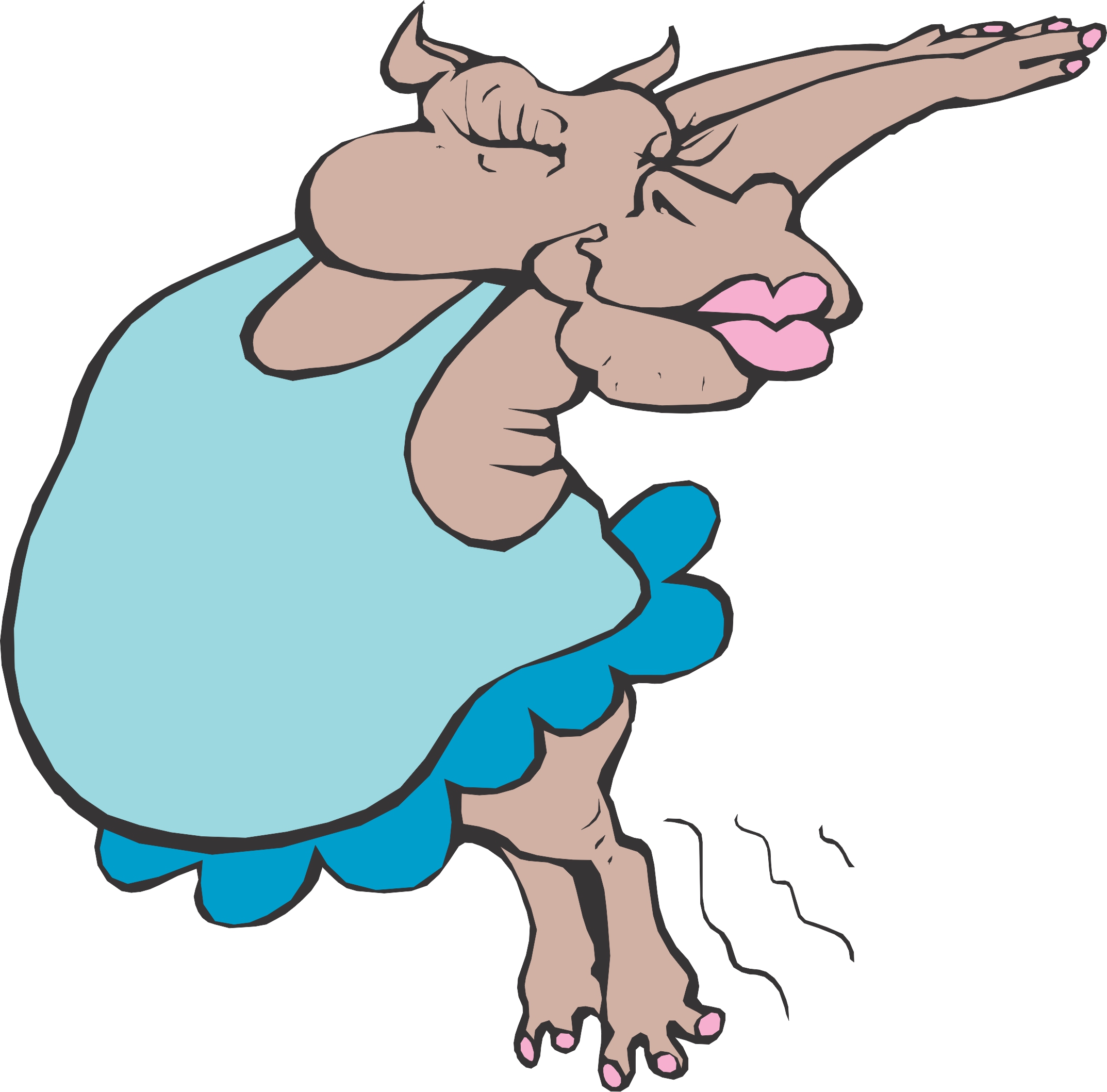 clipart hippo dancing