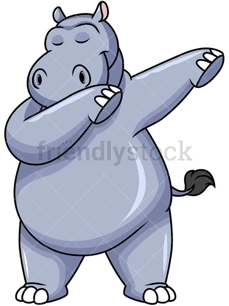 hippopotamus clipart standing