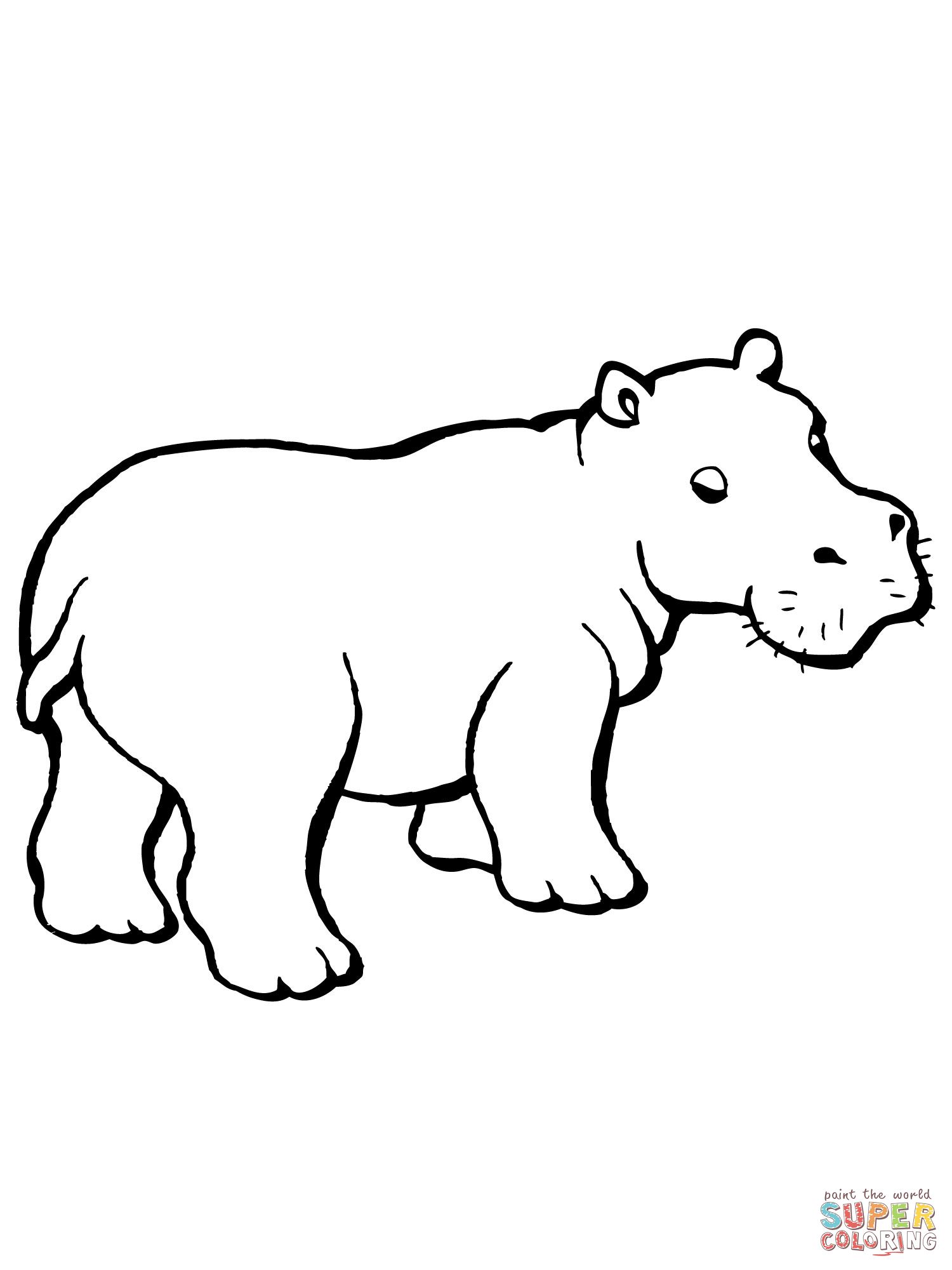 clipart hippo drawn