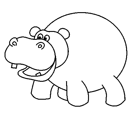 clipart hippo drawn