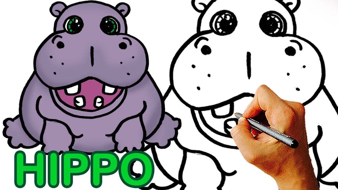 hippo clipart easy cartoon