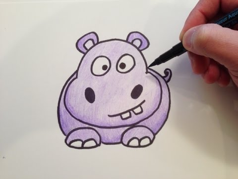 clipart hippo easy draw