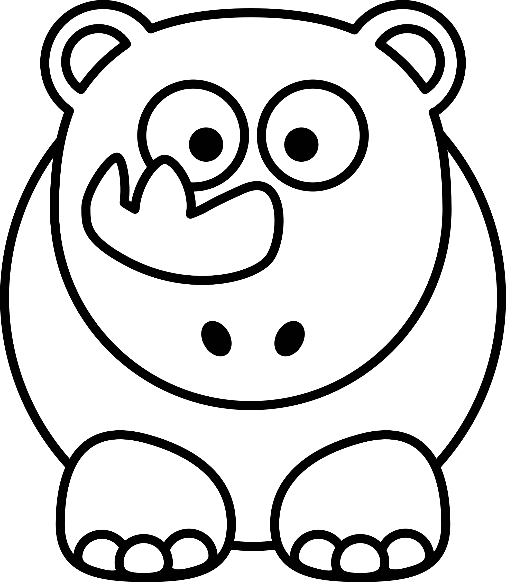 clipart hippo easy draw