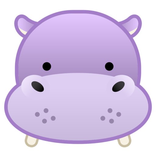 Clipart hippo emoji. 