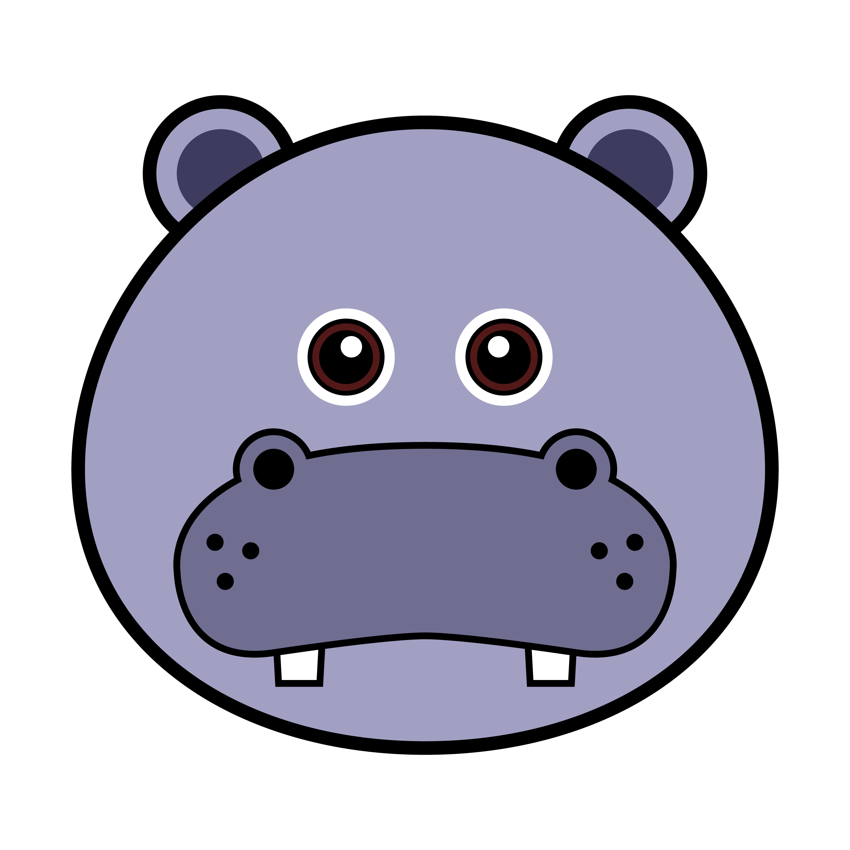 clipart hippo face