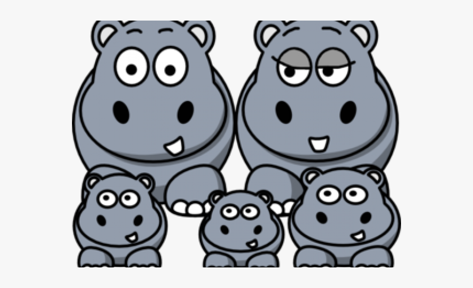 clipart hippo family