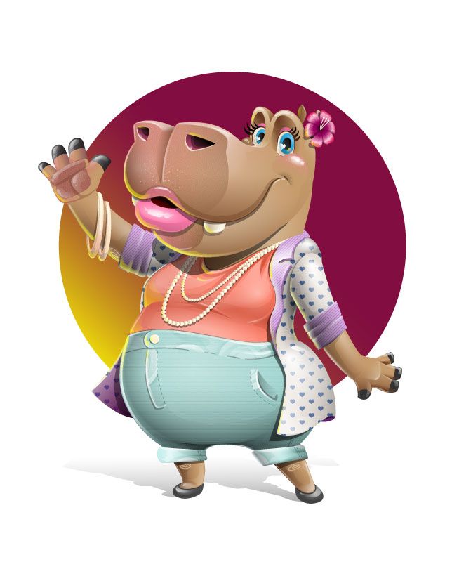 hippopotamus clipart girl hippo