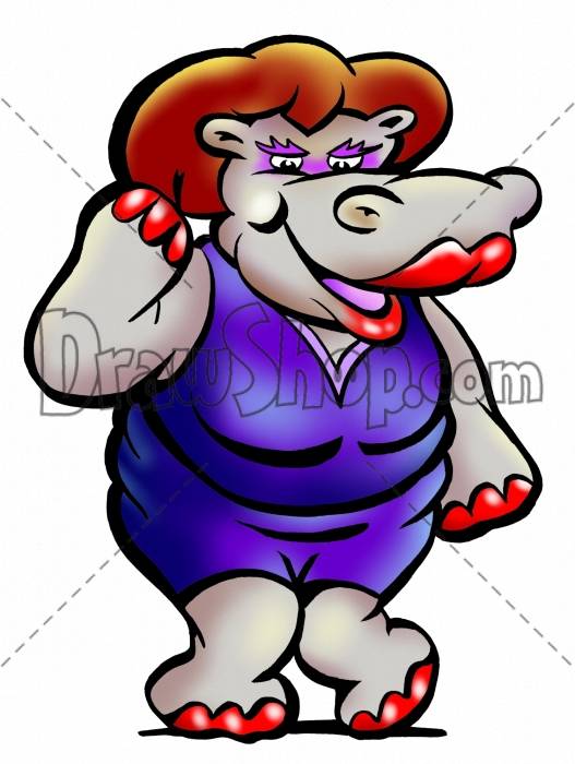 clipart hippo girl hippo