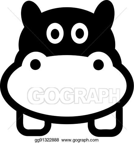 Clipart hippo hippo head. Vector art cute drawing