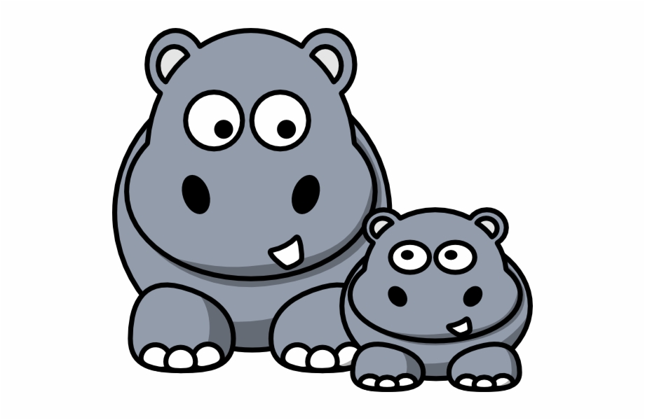 Cute baby kid hippos. Hippo clipart preschooler