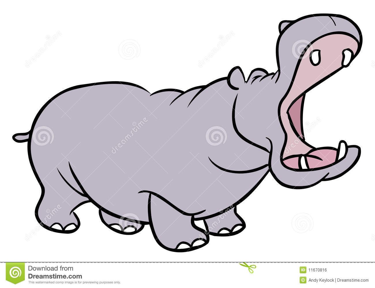 clipart hippo mouth open
