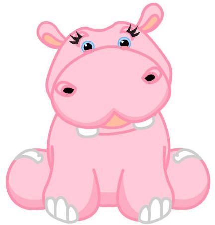 clipart hippo pink hippo