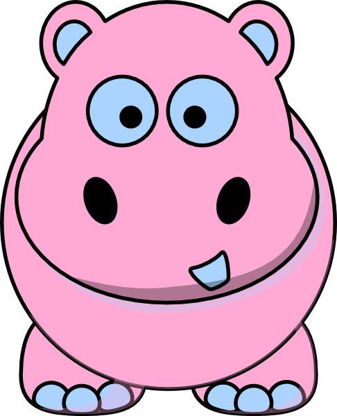 clipart hippo pink hippo
