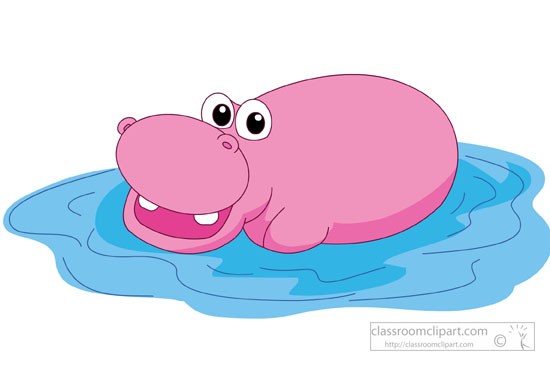 clipart hippo pink hippo