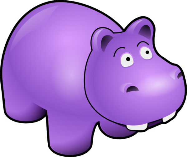 clipart hippo purple