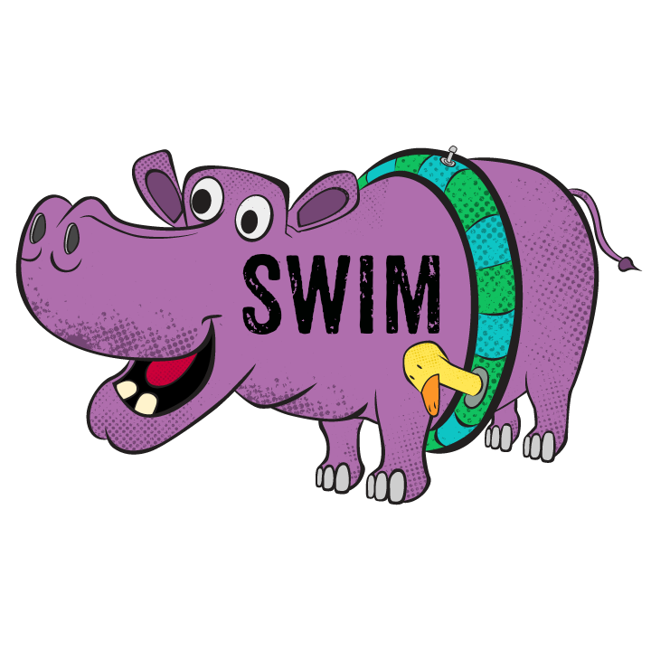 clipart hippo swimming
