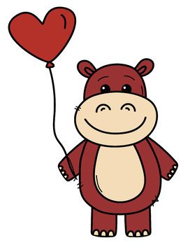 clipart hippo valentine
