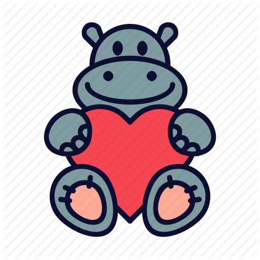clipart hippo valentine
