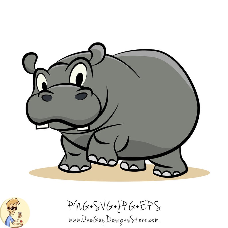 hippo clipart grey