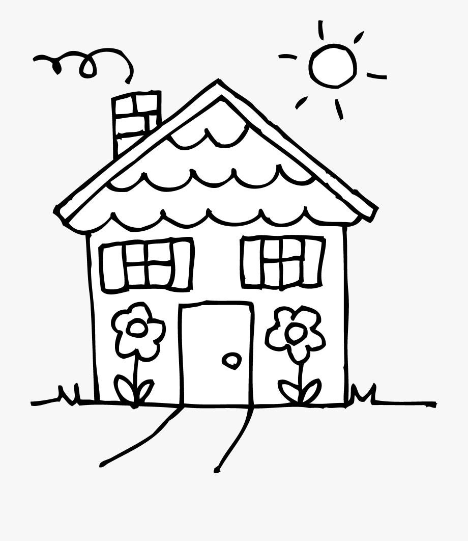 home clipart black and white