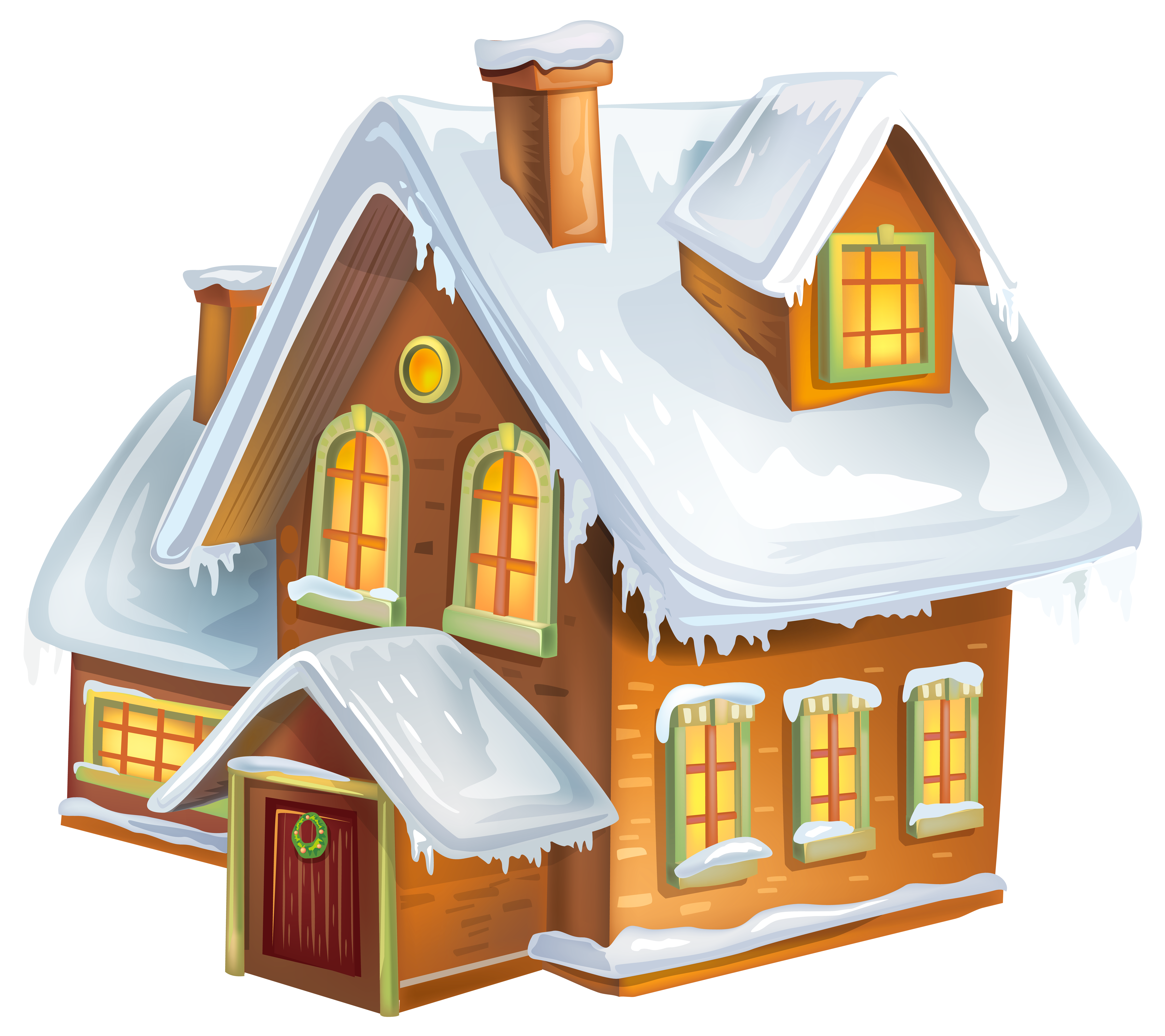 Houses clipart xmas. Christmas winter house transparent
