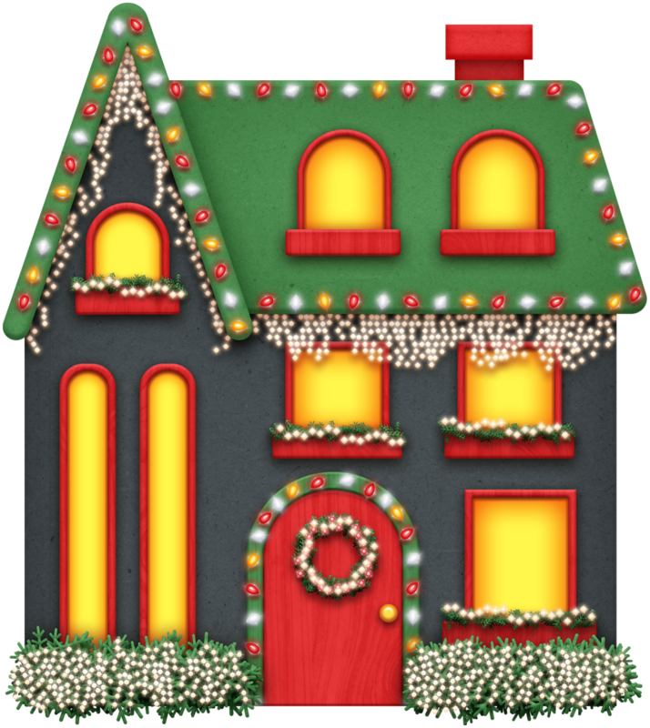 Christmas clip art . Clipart house xmas