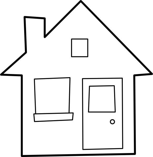 House outline black and. Houses clipart clothes