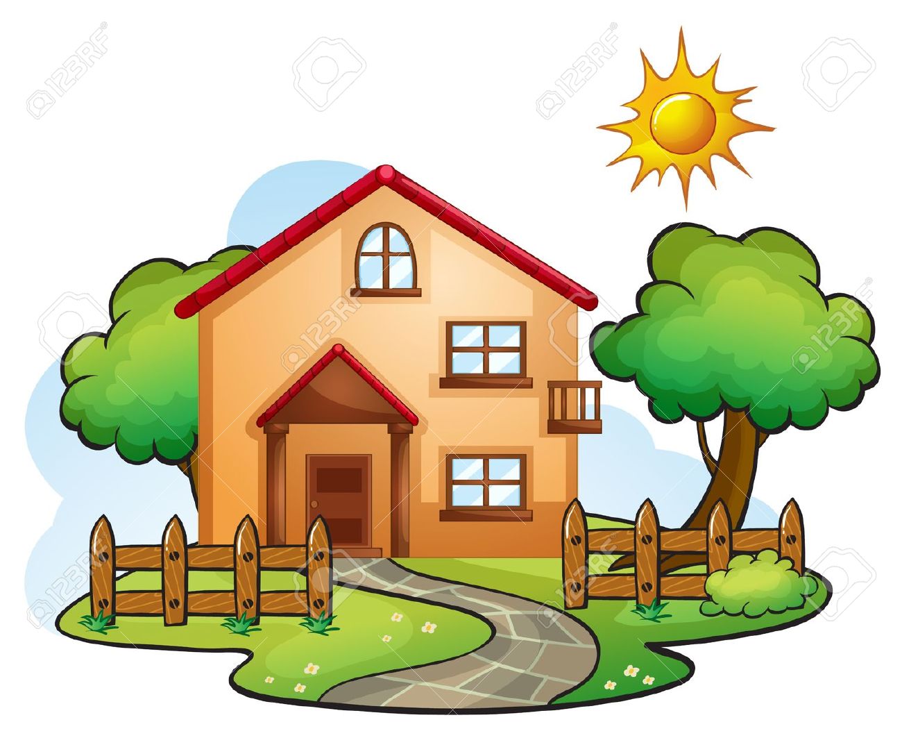 Images of a house. Home clipart scenery