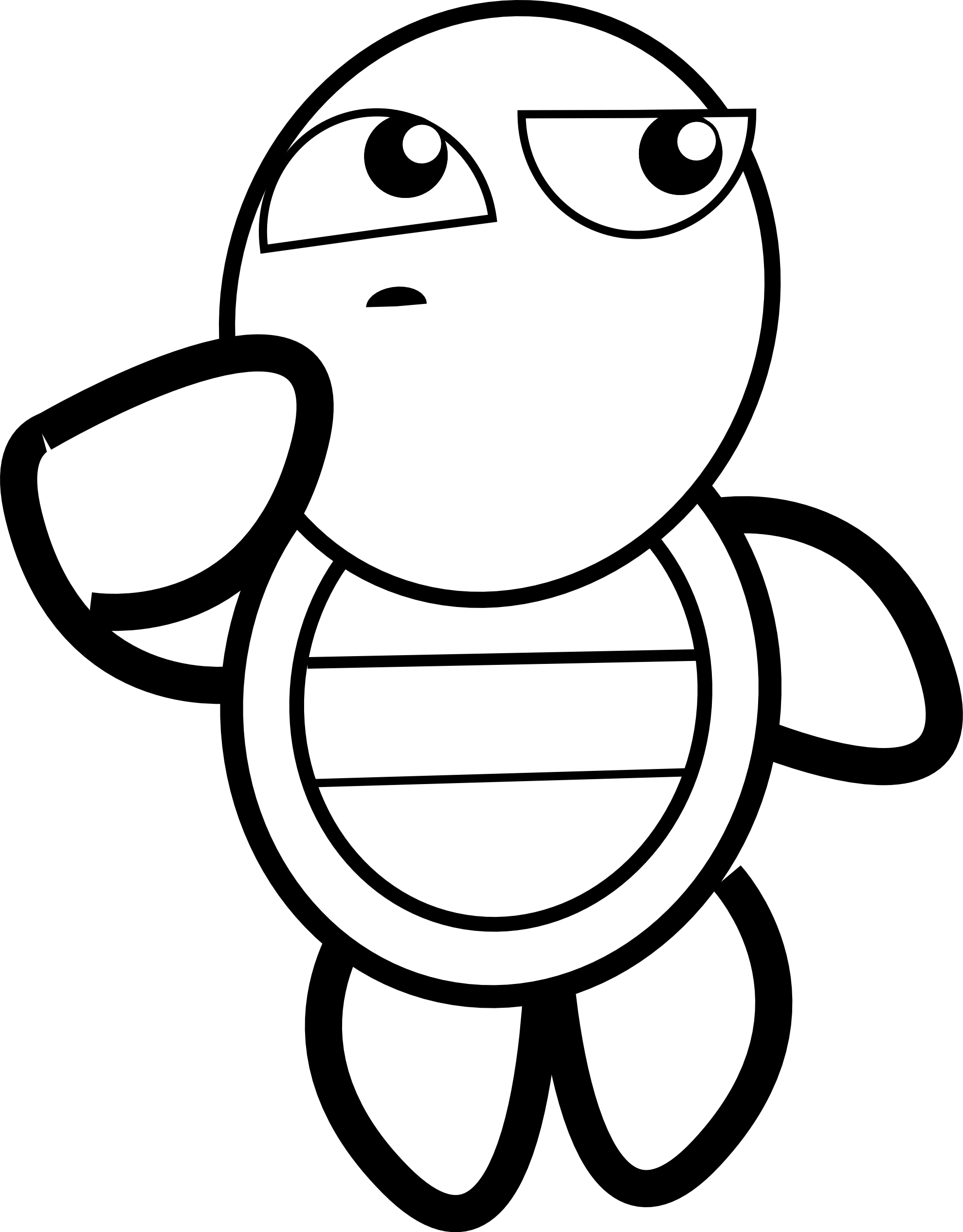 Line drawing clip art. White clipart turtle