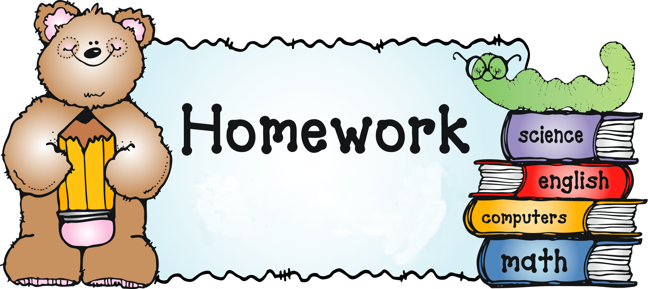 clipart homework line art