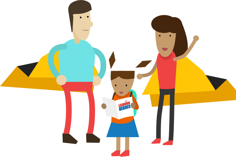 Be a learning hero. Mother clipart father child