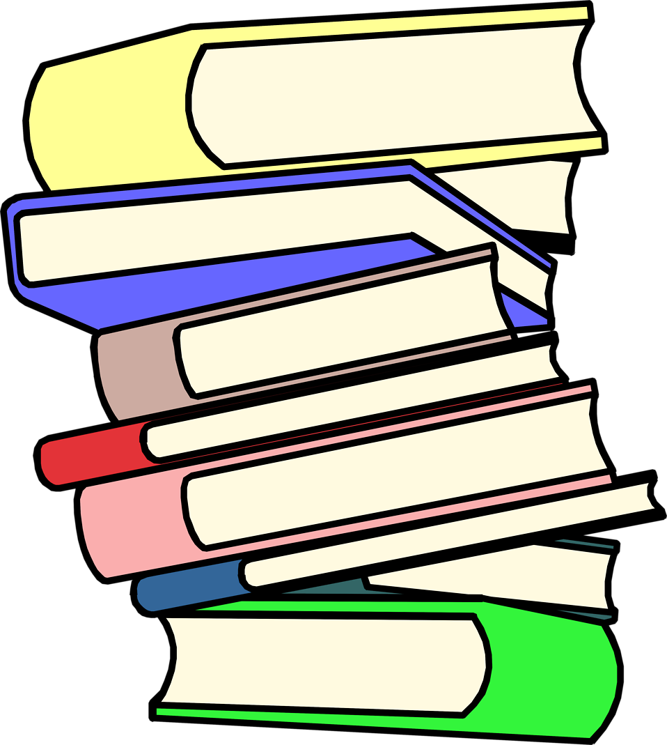 textbook clipart piled up