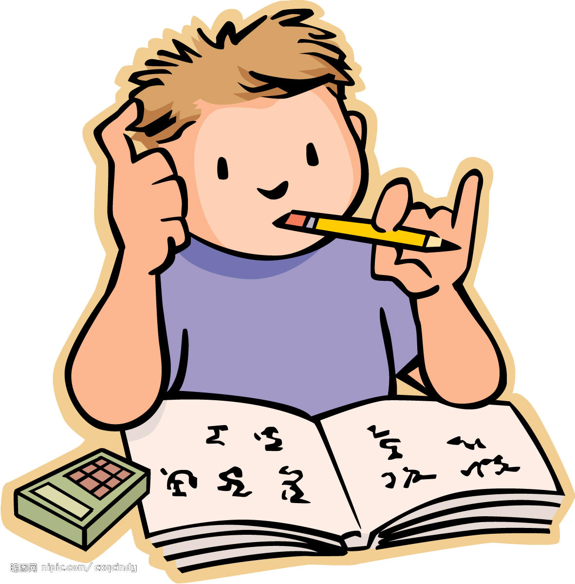 Clipart homework student homework. Writing education aso cartoon