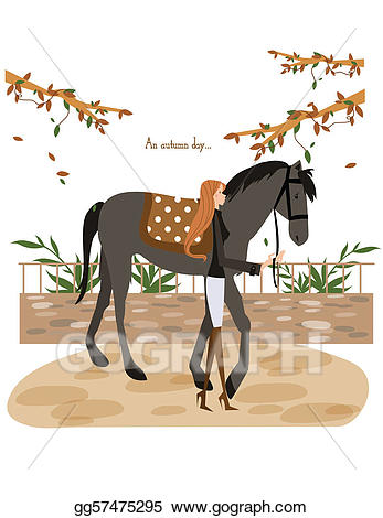 clipart horse autumn