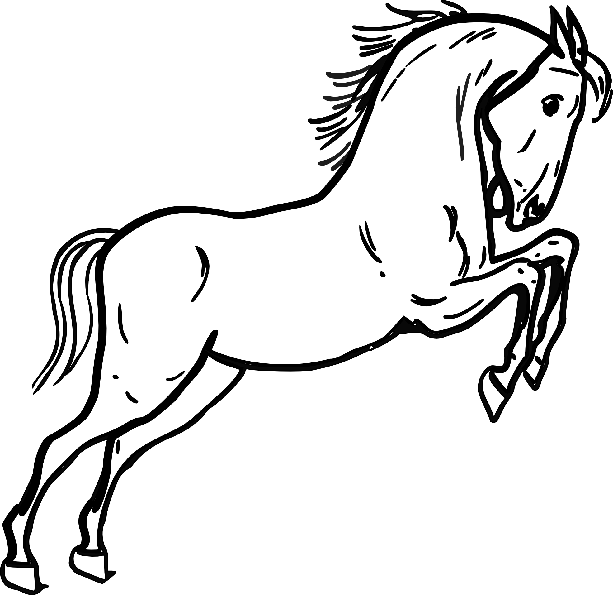 horse clipart black and white